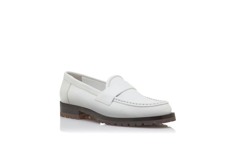 Tirandanu, White Calf Leather Penny Loafers - US$488.00