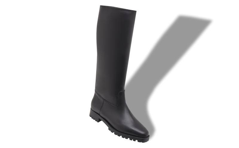 Luchino, Black Calf Leather Knee High Boots - US$1,595.00 