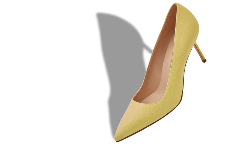 Bb 70, Yellow Linen Pointed Toe Pumps - CA$1,075.00