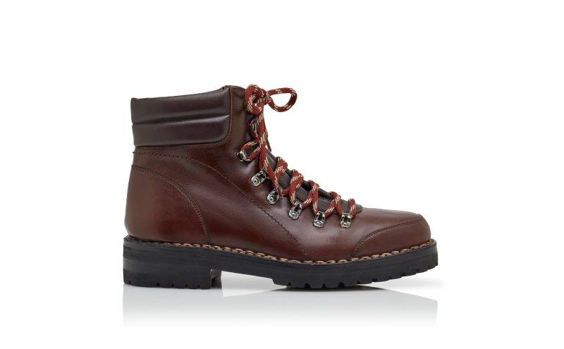 Side view of Janka, Dark Brown Calf Leather Ankle Boots - AU$2,485.00