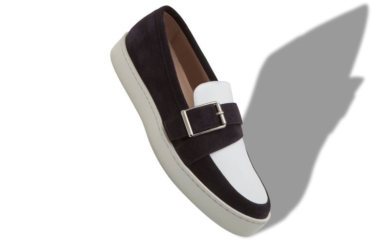 Oliver, Navy Blue and White Suede Slip-On Loafers  - US$825.00 