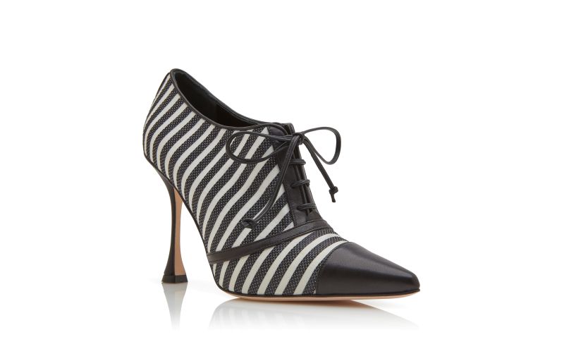 Houzamclo, Black and White Cotton Shoe Booties - US$1,135.00