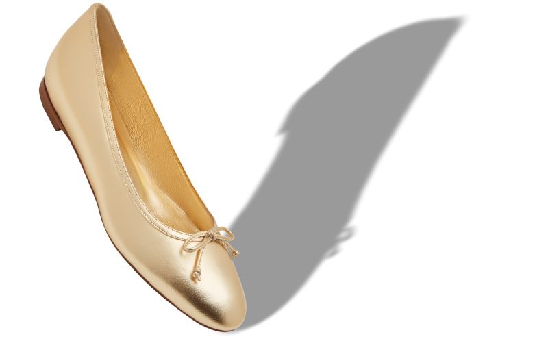 Verallim, Gold Nappa Leather Ballerina Flats - US$795.00 