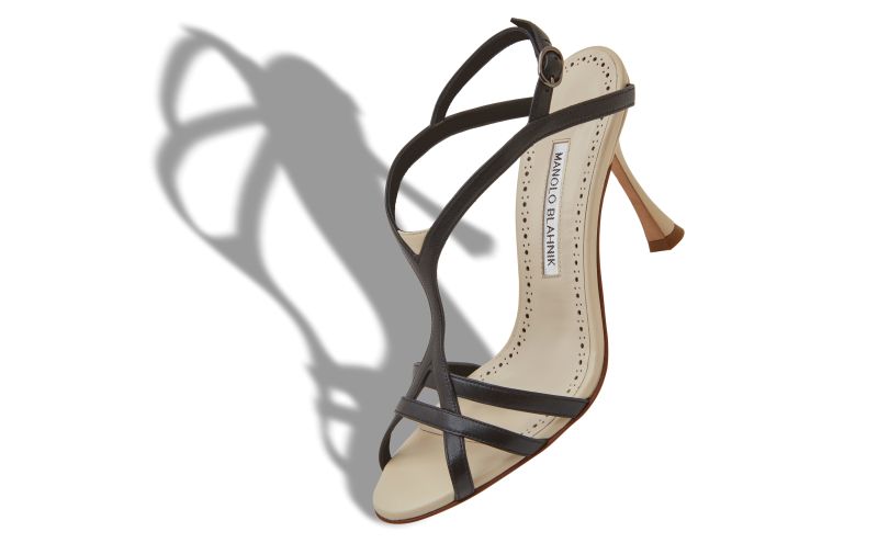 Betgieb, Cream and Black Nappa Leather Strappy Sandals - AU$1,665.00