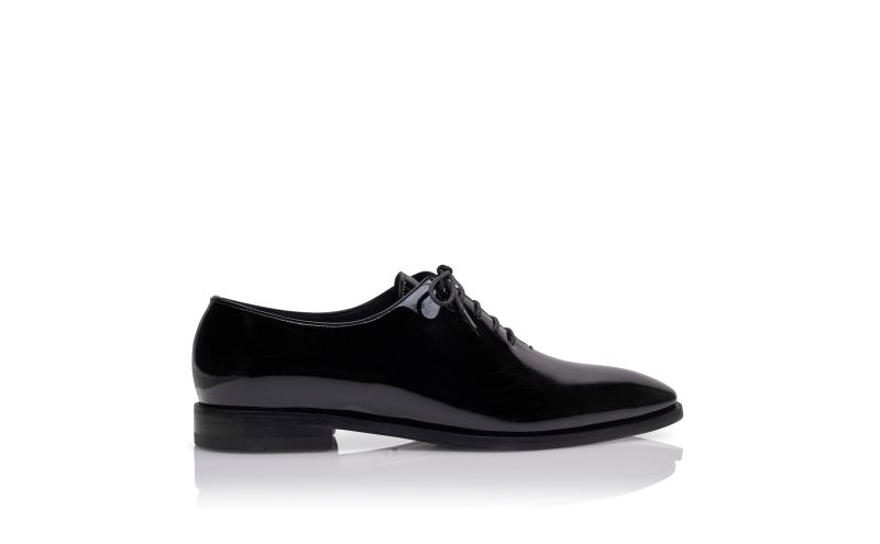 Side view of Snowdon, Black Calf Leather Lace-Up Shoes - US$1,045.00