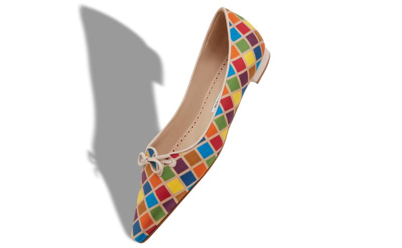 Esmaa, Multicoloured Silk Ballerina Flats  - US$995.00