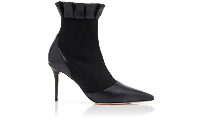 Side view of Nafar, Black Nappa Leather Ankle Boots - US$1,350.00