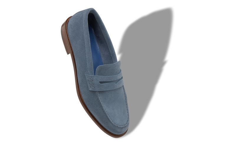 Perry, Blue Suede Penny Loafers - £363.00 