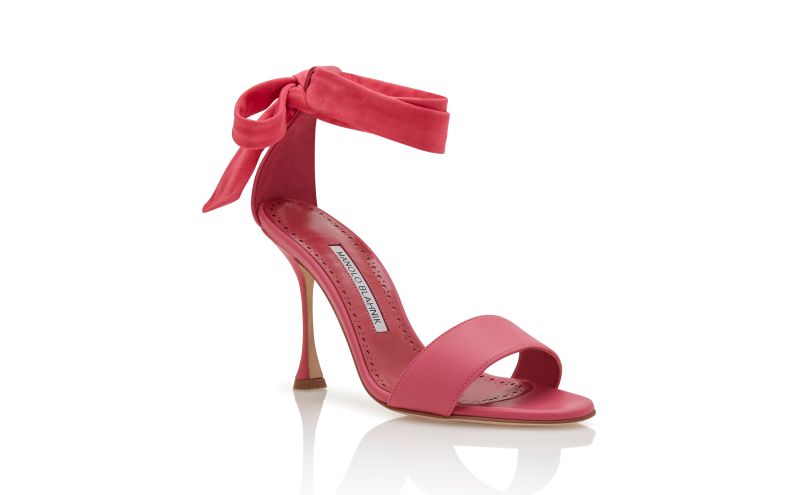 Chastana, Pink Nappa Leather Bow Detail Sandals - US$945.00