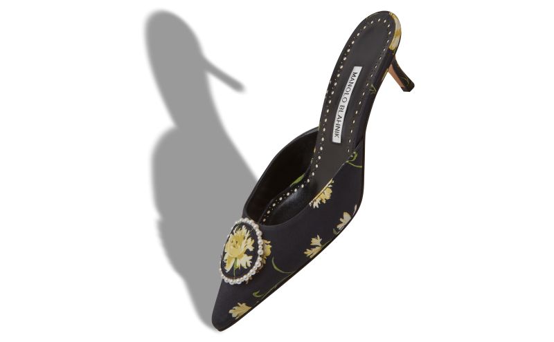 Kifatmu, Black Satin Pearl Detail Mules - AU$1,805.00