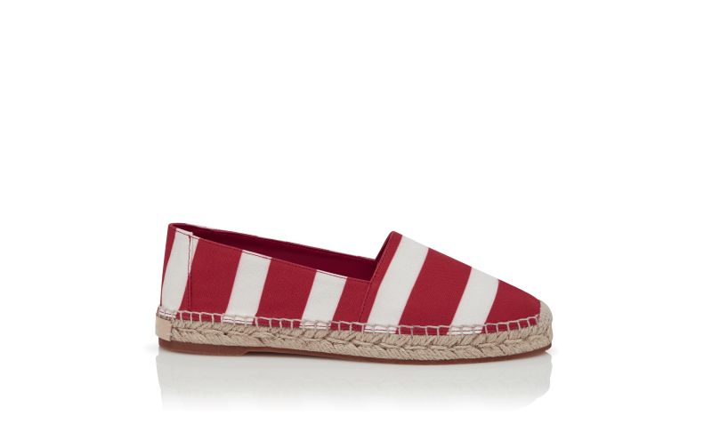 Red and clearance white striped espadrilles