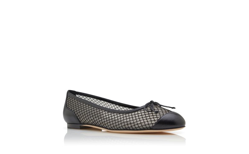 Capbalme, Black Nappa Leather Ballerina Flats - US$895.00