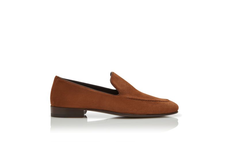 Side view of Truro, Brown Suede Loafers  - US$945.00