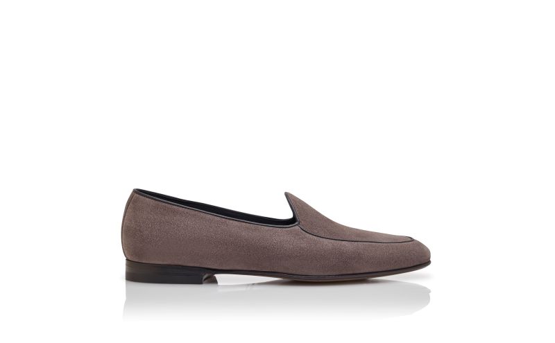 Side view of Modena, Grey Suede Loafers  - AU$1,435.00