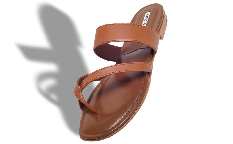 Susa, Brown Nappa Leather Crossover Flat Sandals  - US$825.00