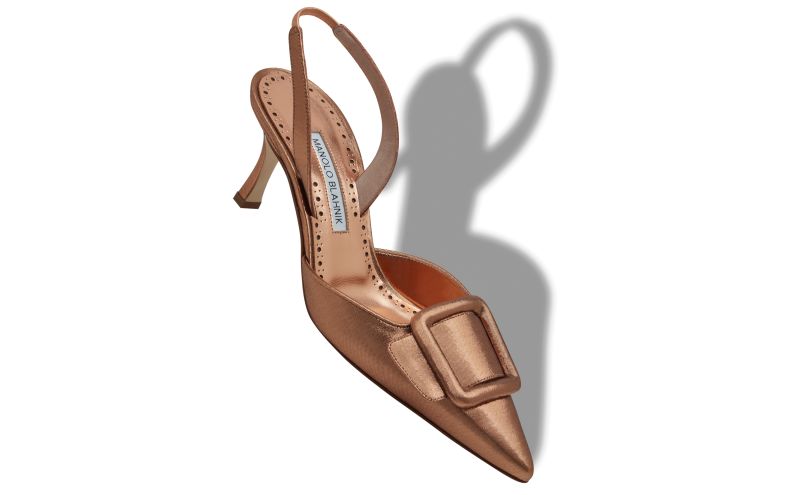 Maysli, Bronze Cotton Slingback Pumps - CA$1,295.00 