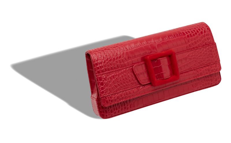 Maygot, Red Calf Leather Buckle Clutch - US$838.00