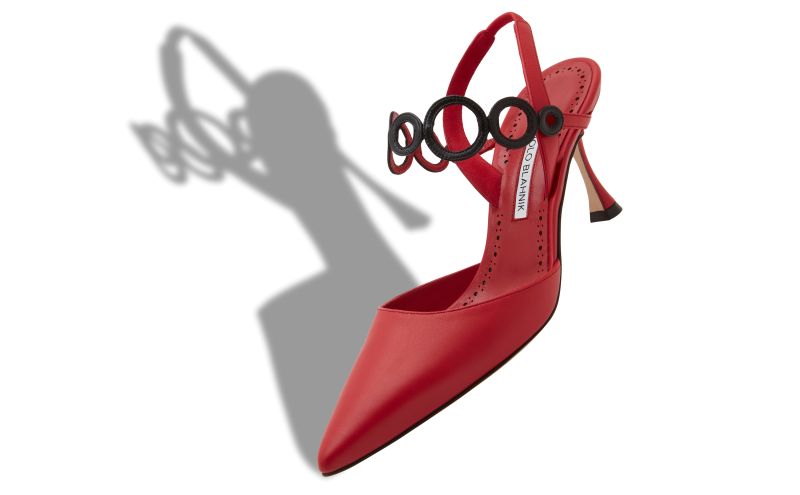 Sidi, Red Nappa Leather Slingback Pumps - US$1,135.00