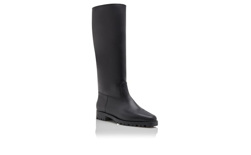 Luchino, Black Calf Leather Knee High Boots - CA$1,675.00
