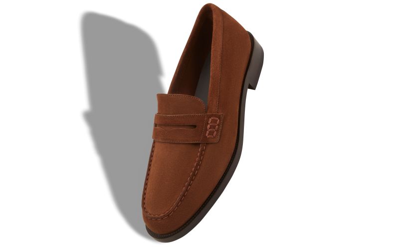 Perry, Dark Brown Suede Penny Loafers  - £795.00