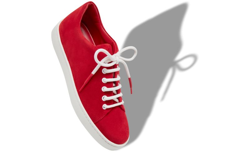 Semanada, Red Suede Low Cut Sneakers - AU$1,035.00 