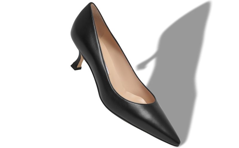 Srila, Black Nappa Leather Pointed Toe Pumps - US$845.00 