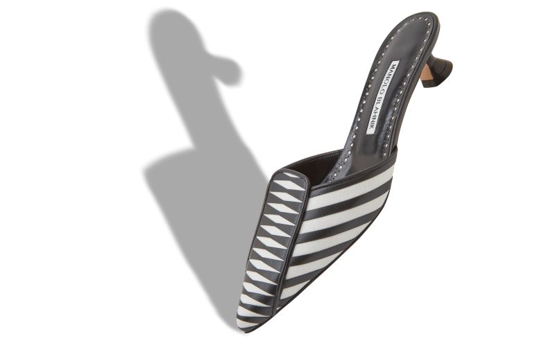 Diaba, Cream and Black Linen Striped Mules - €1,045.00