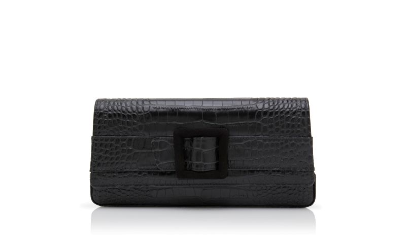 Side view of Maygot, Black Calf Leather Buckle Clutch - AU$2,935.00