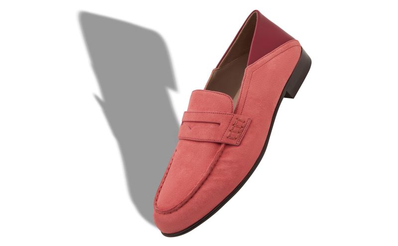 Plymouth, Pink Suede Penny Loafers  - AU$1,525.00