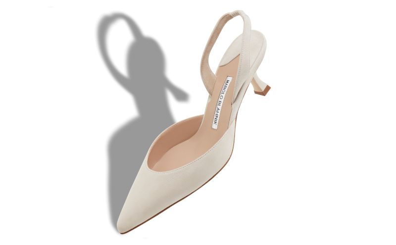 Carolyne, Light Beige Suede Slingback Pumps - £625.00