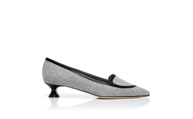 Side view of Rufo, Grey Wool Pointed Toe Pumps - CA$1,165.00