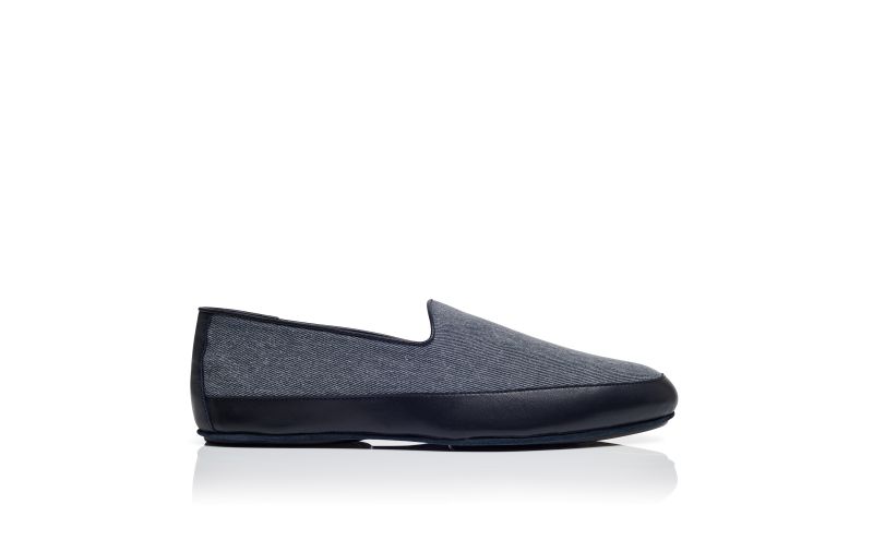 Side view of Antinous, Blue Denim Slippers - US$348.00