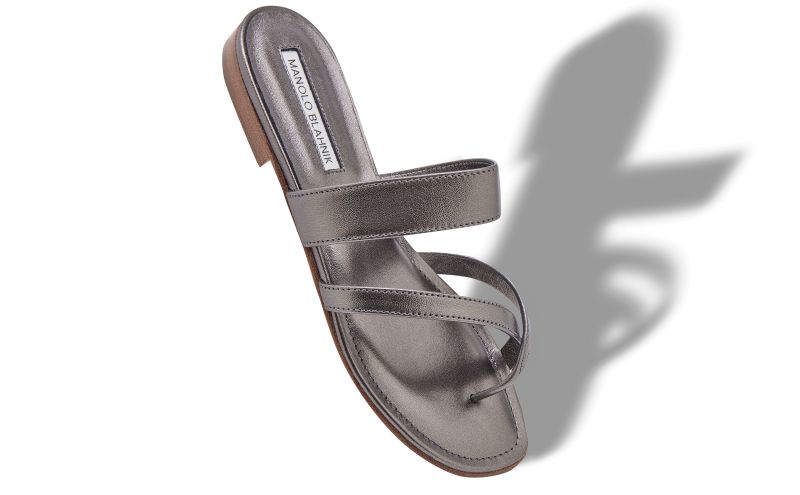 Susa , Graphite Nappa Leather Flat Sandals - £645.00 