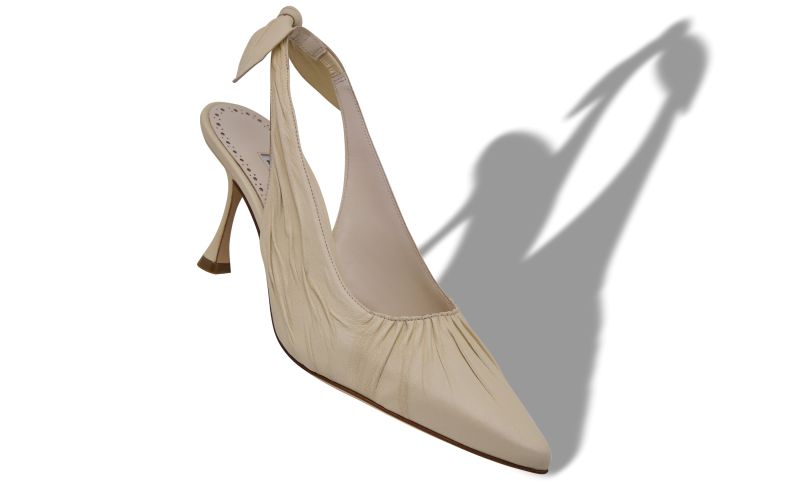 Pelagalo, Light Cream Nappa Leather Slingback Pumps - €498.00 