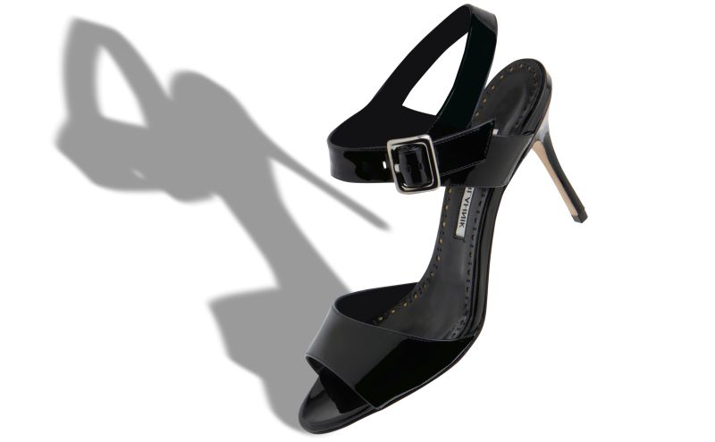 Fairu, Black Patent Leather Slingback Sandals  - £278.00