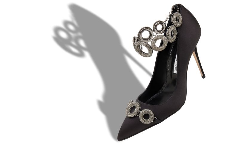 Istera, Black Satin Embellished Pumps - £1,197.00