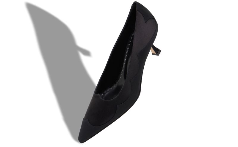 Fabraka, Black Crepe De Chine Scalloped Pumps - £348.00