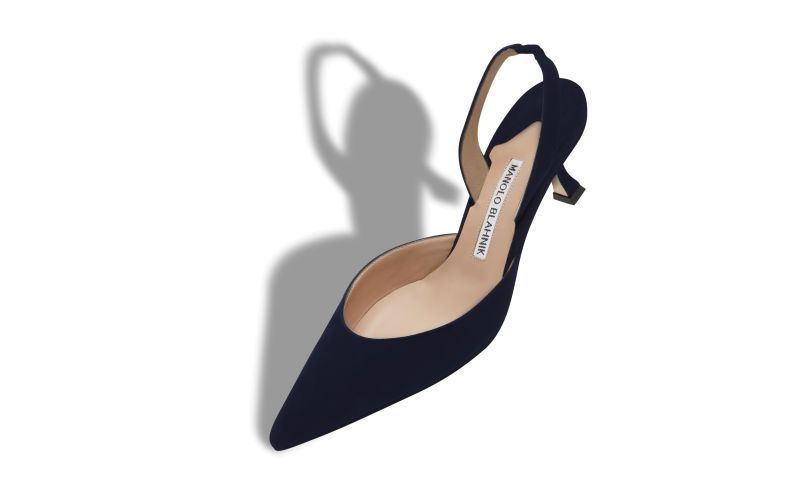 Carolyne, Navy Blue Suede Slingback Pumps - CA$1,035.00