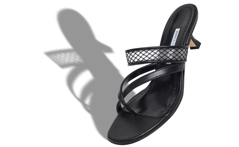 SULNA, Black Nappa Leather Mules, 895 USD