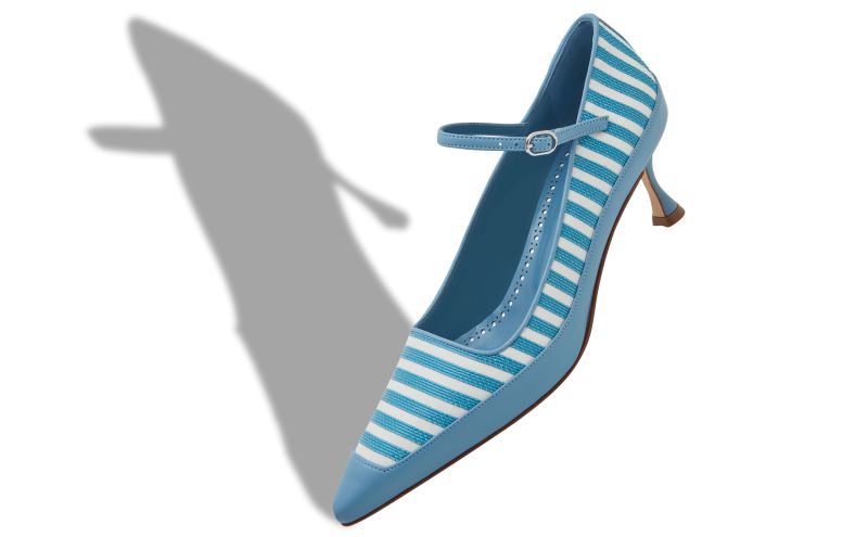 Mitwasi, Blue Cotton Pointed Toe Pumps - €895.00