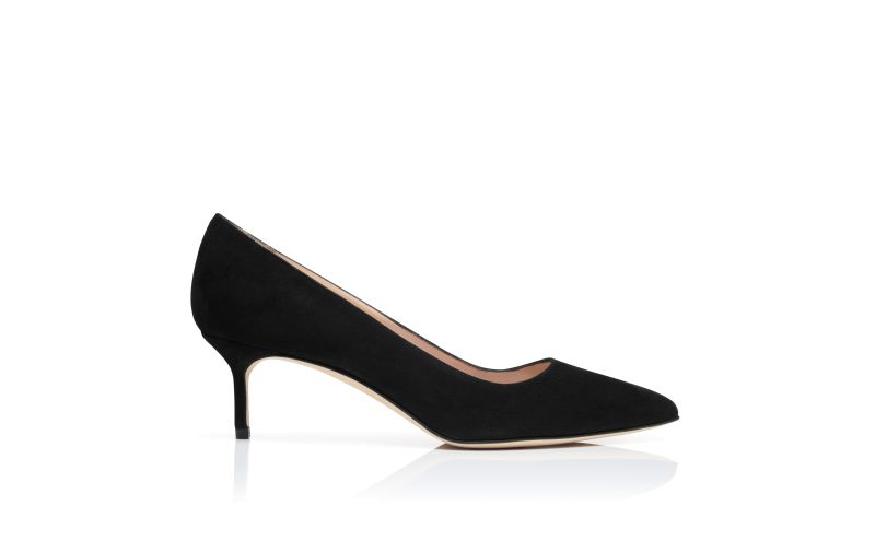 Side view of Bb 50, Black Suede Pointed Toe Pumps - US$825.00