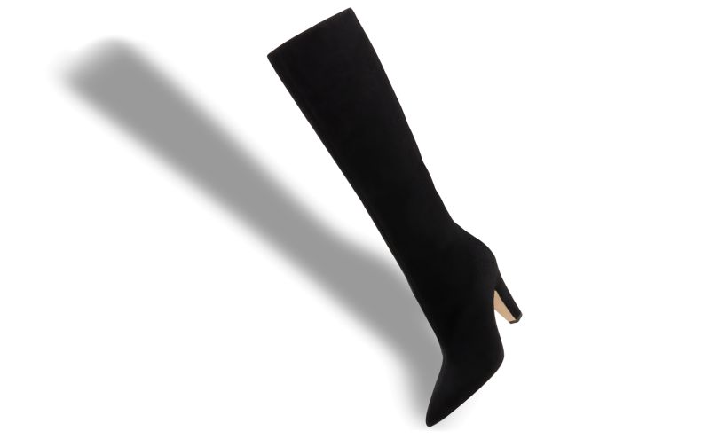 Lina, Black Suede Knee High Boots - £1,295.00