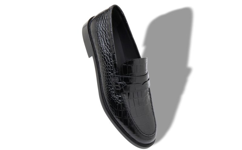 Perry, Black Calf Leather Penny Loafers  - US$895.00 