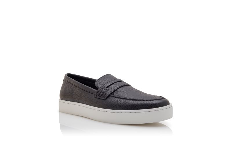 Ellis, Black Calf Leather Slip-On Loafers - CA$1,045.00