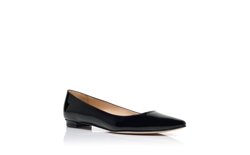 Bbflat, Black Patent Leather Pointed Toe Flat Pumps - US$675.00