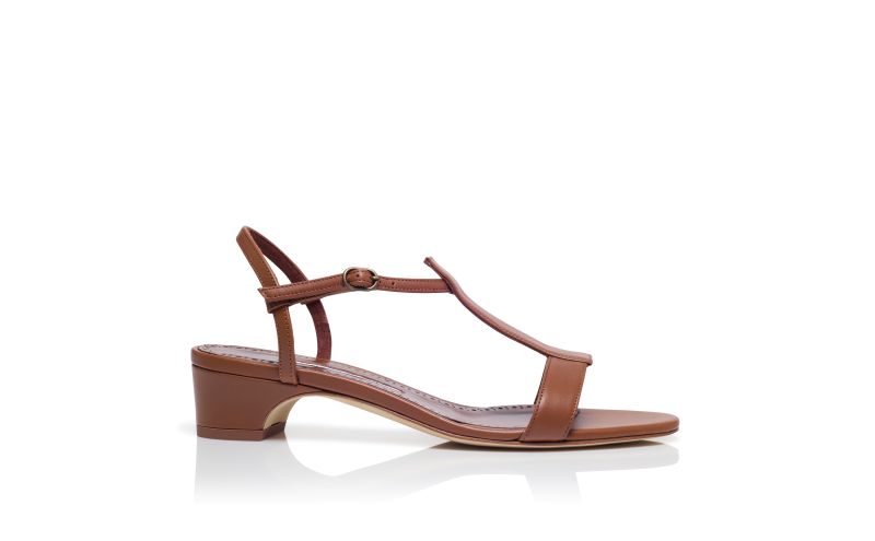 Side view of Virnana, Brown Calf Leather Slingback Sandals - US$745.00