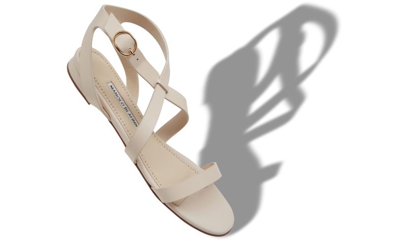 Magalou, Cream Calf Leather Sandals  - £338.00 
