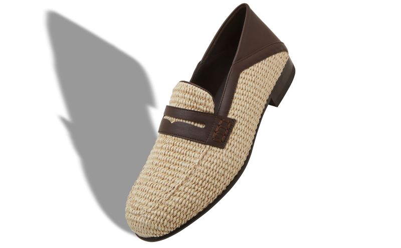 Padstow, Light Beige Raffia Penny Loafers - €795.00