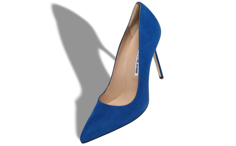 Bb, Blue Suede Pointed Toe Pumps - US$725.00