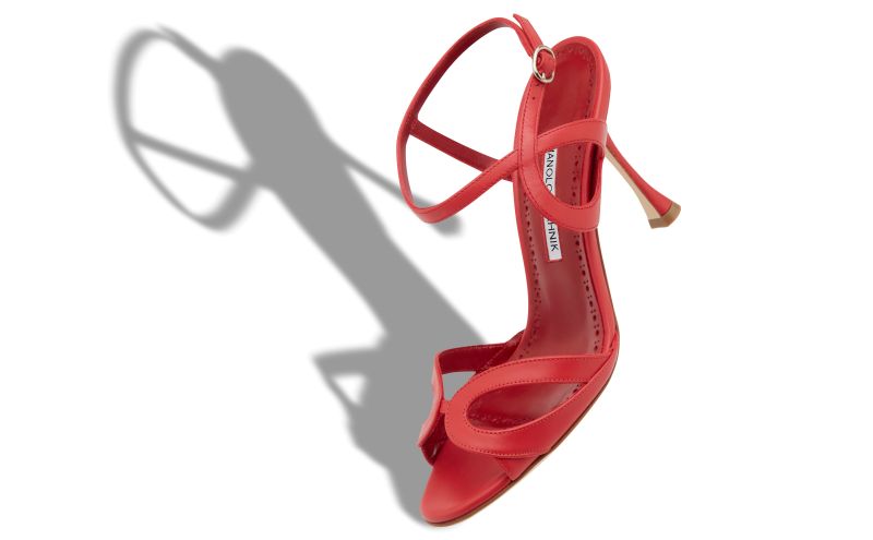 Elfajrsan, Red Calf Leather Ankle Strap Sandals - US$1,145.00